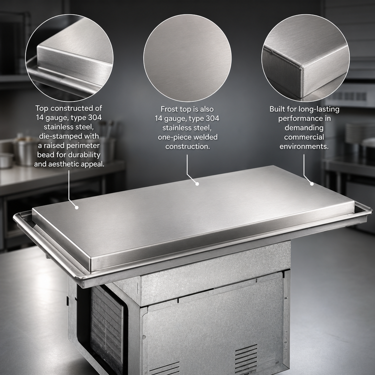 Product image #3 for Atlas Metal WF-4 Self-Contained Drop-In Frost Top, 52-3/4" Wide