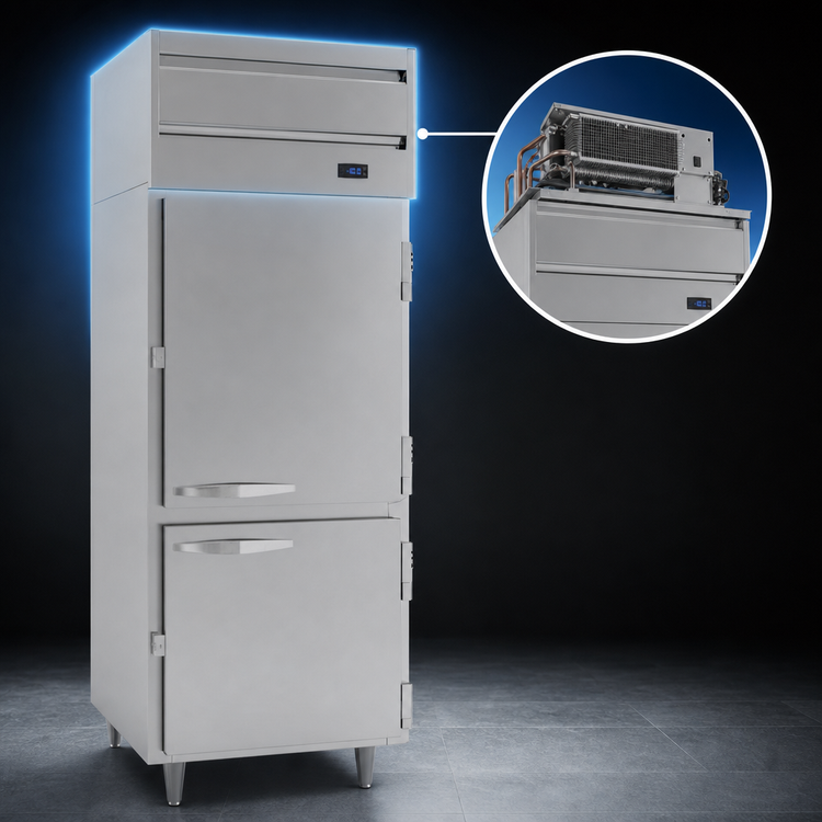 Product image #3 for Beverage-Air P Series 1-Section Top-Mounted Reach-In Freezer with 2 Solid Half Doors, 21.01 Cu. Ft.