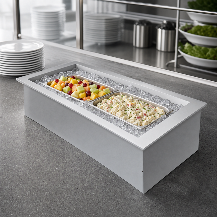 Product image #3 for Hatco Drop-In Slim Insulated Ice Well, 2-Pan, 48-1/8 Inch x 19 Inch