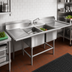 Thumbnail image #3 for Eagle Spec-Master FN Series Two-Compartment Stainless Steel Sink with Dual 36-Inch Drainboards, 124-Inch Wide