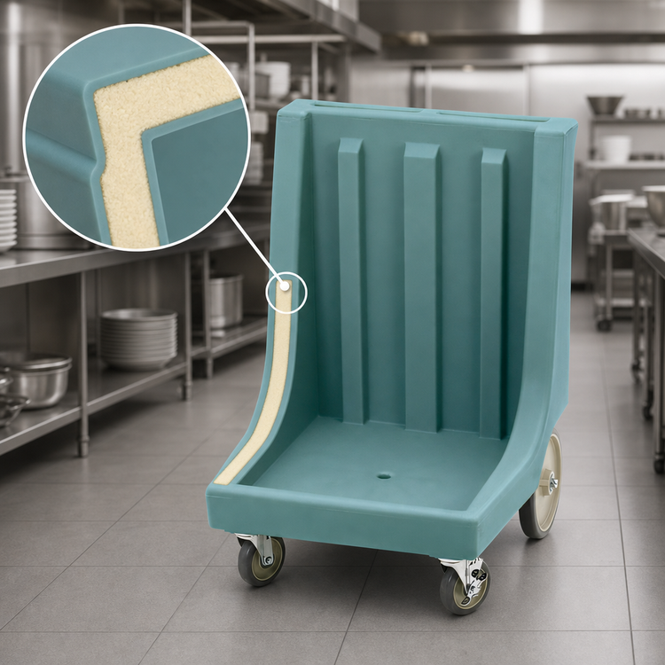 Product image #4 for Cambro Camdolly® Polyethylene Dish Rack Dolly with Handle, 350 lb Capacity, Slate Blue