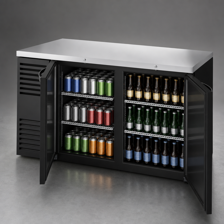 Product image #3 for True Premier Bar TBR60-RI 60-Inch Two-Door Refrigerated Back Bar Cooler