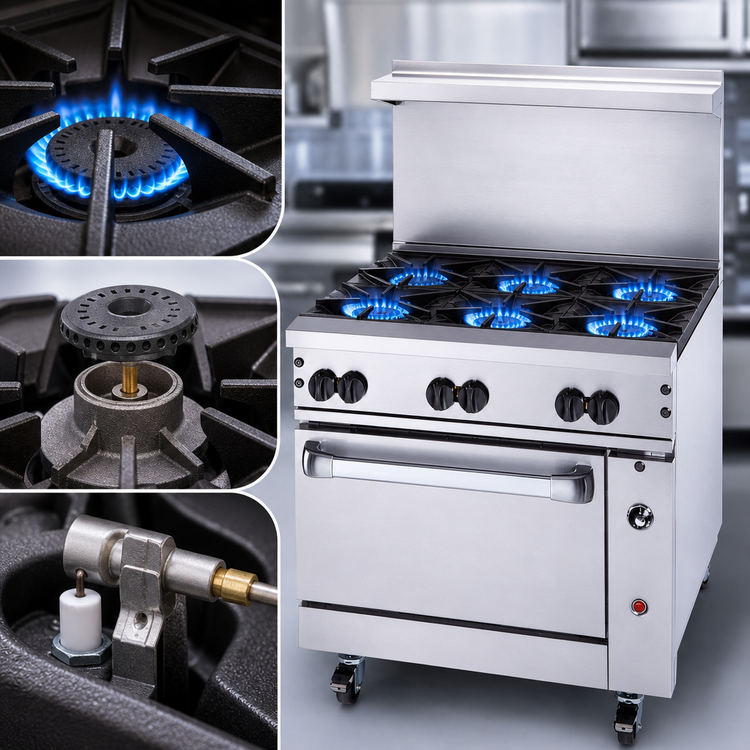 Product image #4 for Vulcan Quick Ship Endurance 36-Inch Gas Restaurant Range with 6 Open Burners and Convection Oven
