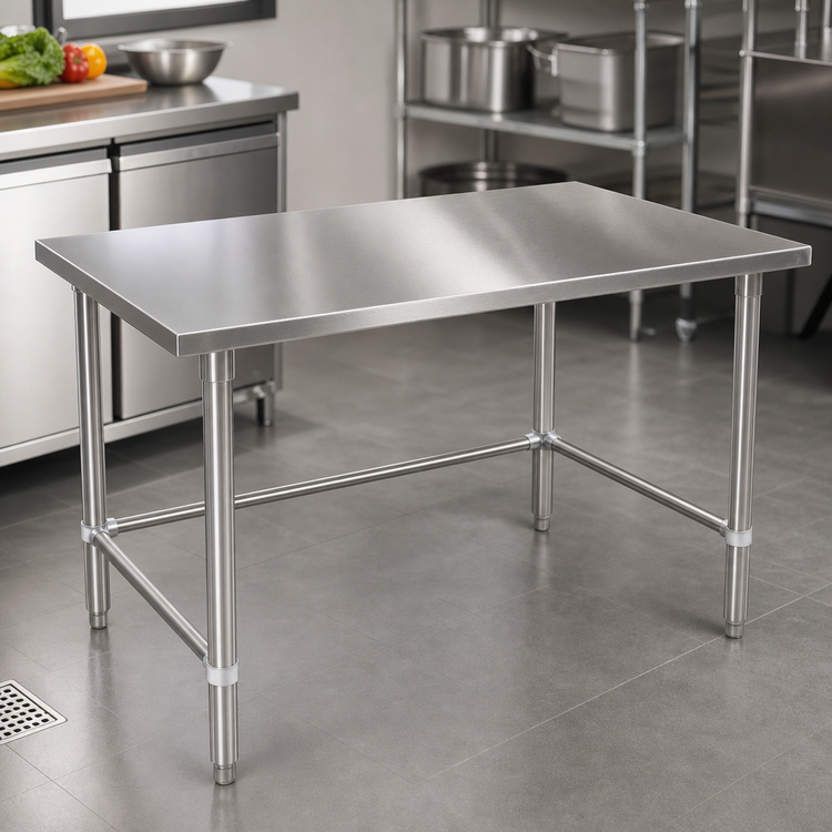 Product image #3 for John Boos Stallion 84-Inch x 30-Inch Stainless Steel Flat-Top Work Table with Safety Edge