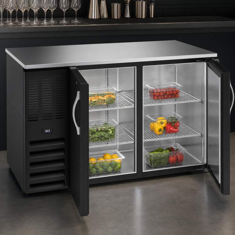Product image #3 for Beverage-Air BB58HC-F-B 58-Inch Food-Rated Solid Door Back Bar Refrigerator