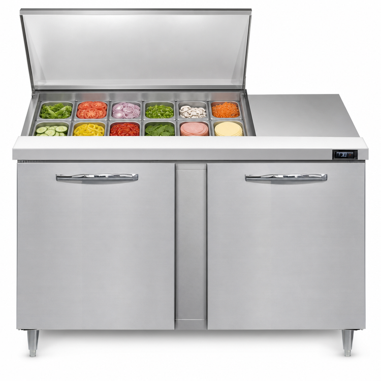 Product image #3 for Continental Refrigerator D60N12M Designer Line 60" Two-Section Mighty Top Sandwich Prep Table
