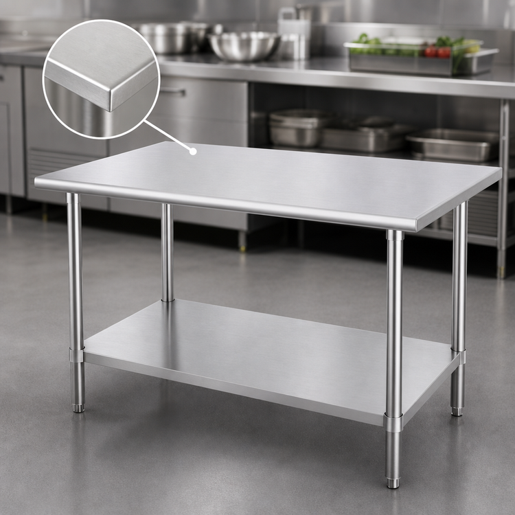Product image #3 for Sapphire Manufacturing 48 Inch x 24 Inch Stainless Steel Work Table with Adjustable Undershelf