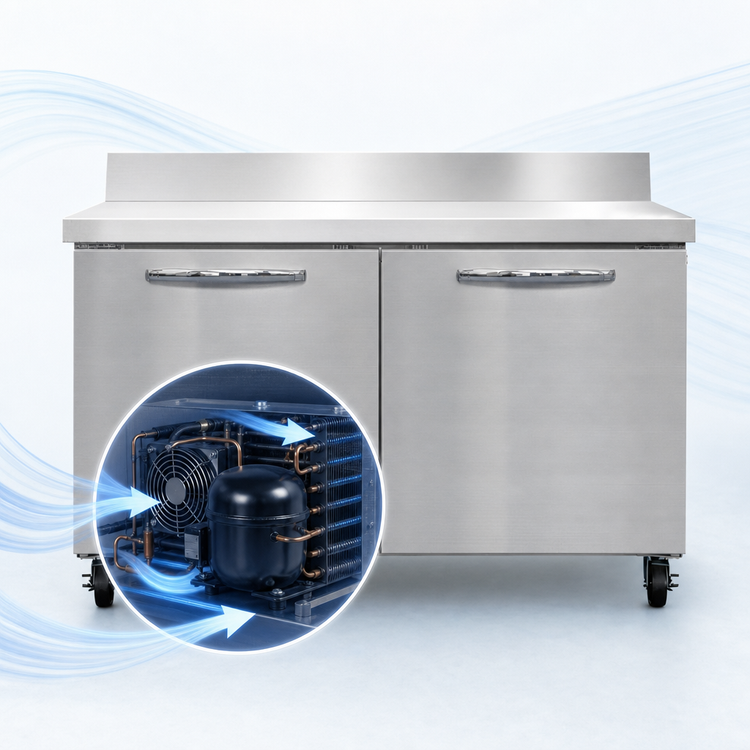 Product image #3 for Continental Refrigerator SWF48NBS 48 Inch Two-Section Worktop Freezer with Backsplash