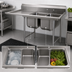 Thumbnail image #3 for Eagle Group 2-Compartment Stainless Steel Sink with Left Drainboard, 60-3/4 Inches Wide