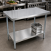 Thumbnail image #3 for BK Resources 60-Inch x 36-Inch 16-Gauge Stainless Steel Flat Top Work Table with Adjustable Undershelf