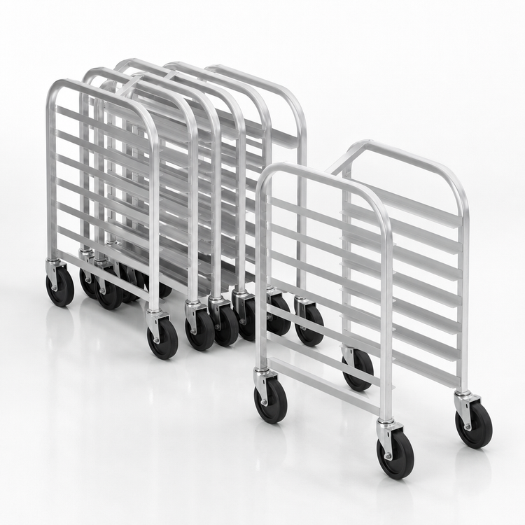 Product image #3 for Half-Size Nesting Aluminum Bun Pan Rack, 15-Pan Capacity, End Load