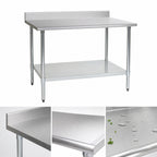 Thumbnail image #3 for Eagle Group BlendPort® BPT-3084EB-BS 84 x 30 Inch Stainless Steel Work Table with 4-1/2 Inch Backsplash and Galvanized Undershelf