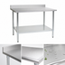 Thumbnail image #3 for BlendPort® Deluxe Series 84 x 30 Inch Stainless Steel Work Table with 4-1/2 Inch Backsplash and Galvanized Undershelf