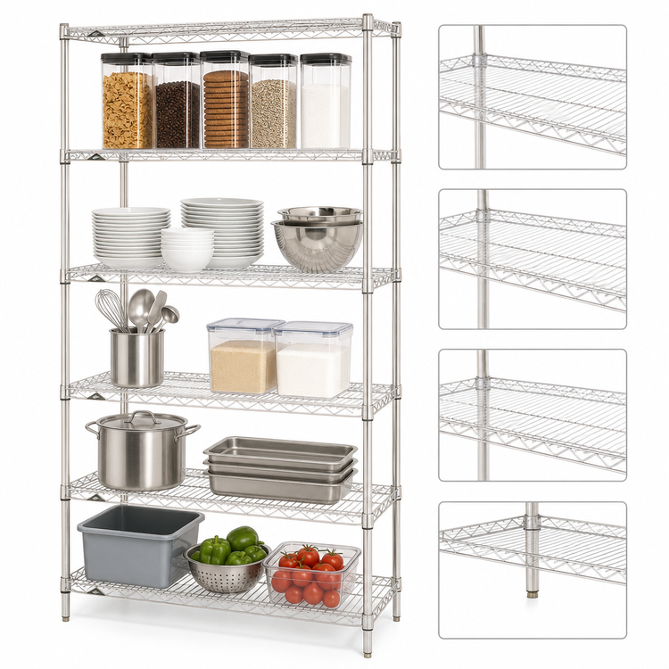 Product image #3 for Metro Super Erecta 30"W x 21"D x 74"H 5-Shelf Stationary Starter Wire Shelving Unit