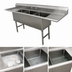 Thumbnail image #3 for Advance Tabco Special Value Series 3-Compartment Fabricated Sink with Left and Right Drainboards, 102 x 24 Inch, 18 x 18 x 14 Inch Bowls