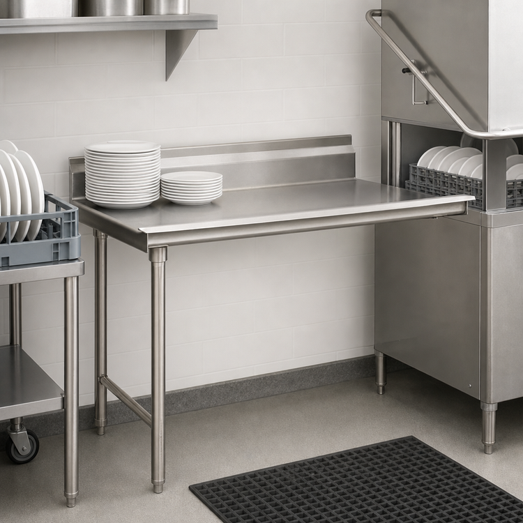 Product image #3 for Eagle Group Straight Clean Dish Table, 24" x 30" x 43-1/2", Right-To-Left, 16/430 Stainless Steel Top