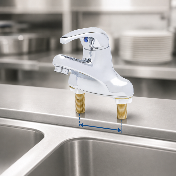 Product image #3 for T&S Brass B-2711-WS-VR 4-Inch Centers Deck Mount Single Lever Faucet with Vandal-Resistant 1.5 GPM Aerator