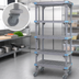 Thumbnail image #3 for Millenia 5-Shelf Mobile Polymer Shelving Starter Unit with Open Grid Shelves, 72W x 21D x 86H, Gray