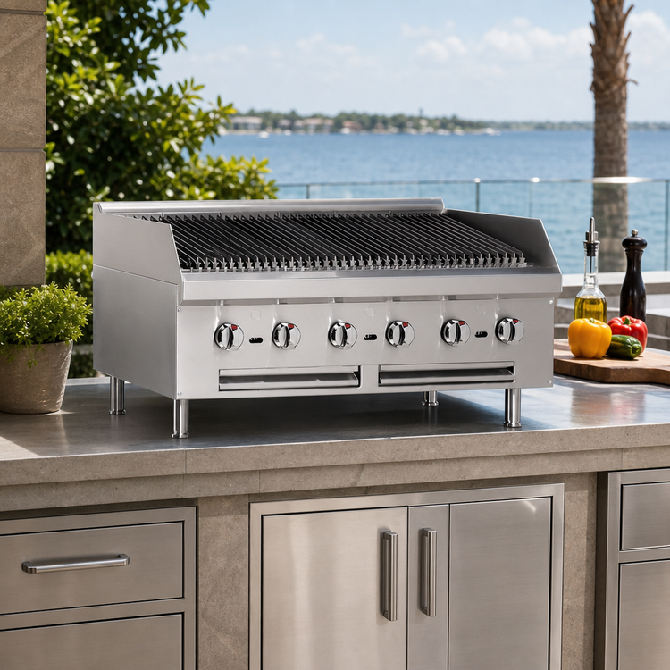 Product image #3 for Southbend Outdoor Countertop Gas Charbroiler, 24-Inch, 4 Burners, 80,000 BTU, 316L Stainless Steel