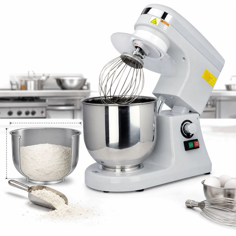 Product image #3 for Uniworld 7-Quart Countertop Planetary Mixer with Tilt-Back Head and Variable Speed