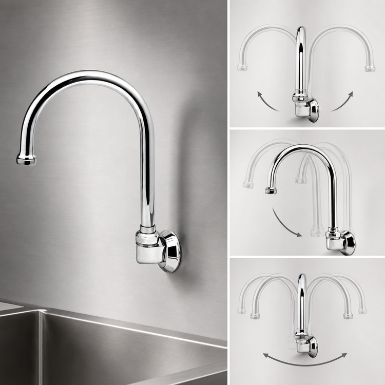 Product image #3 for Wall-Mounted Dummy Swivel Gooseneck Spout with 2.2 GPM Aerator