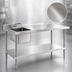 Thumbnail image #3 for 60-Inch Stainless Steel Sink Table with Left Sink Bowl, Backsplash, and Undershelf