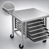 Thumbnail image #3 for Advance Tabco 30-Inch x 30-Inch Mobile Stainless Steel Mixer Table with 6-Pan Rack