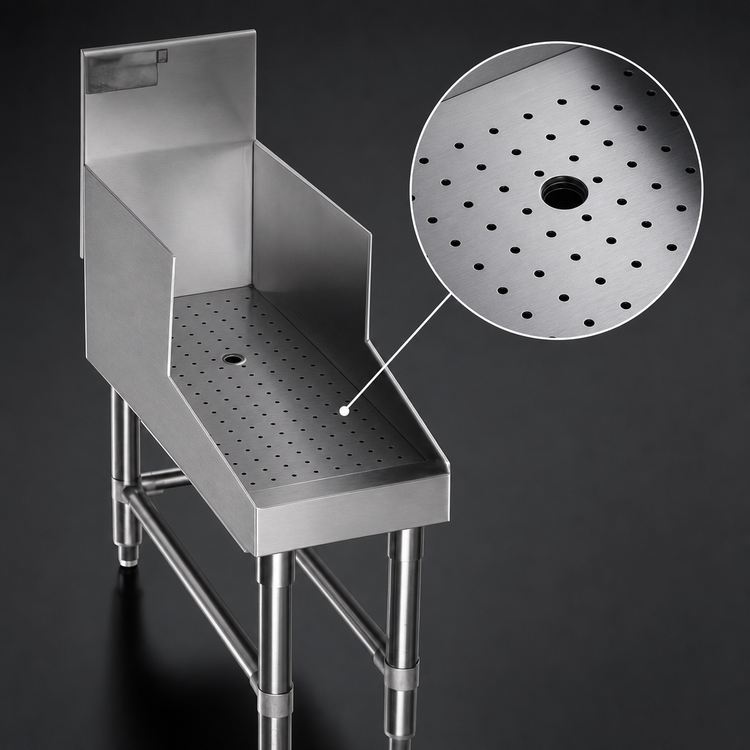 Product image #3 for Spec-Bar Recessed Workboard with Perforated Stainless Steel Insert and Drain, 12" W x 29" D