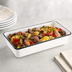Thumbnail image #3 for American Metalcraft Endurance Rectangular Melamine Serving Bowl, 82 oz., White with Black Rim