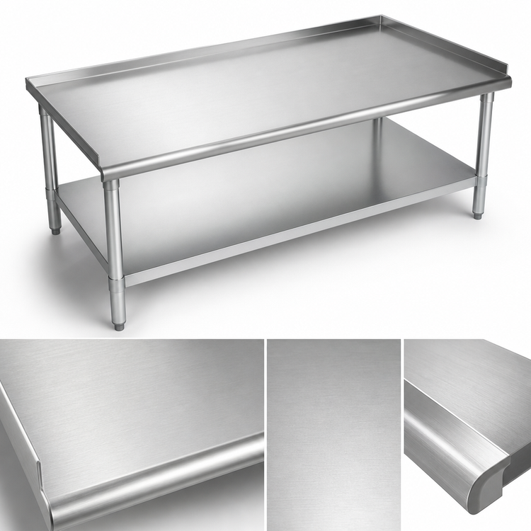 Product image #3 for John Boos Stallion Stainless Steel Equipment Stand with Adjustable Undershelf, 48 x 30 x 24 Inches