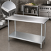 Thumbnail image #3 for Advance Tabco 84-Inch x 24-Inch Stainless Steel Work Table with 1-1/2-Inch Rear Upturn and Galvanized Undershelf