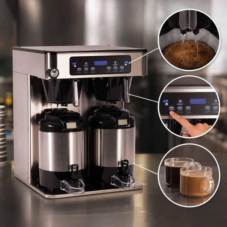 Product image #3 for BUNN Infusion Series ICB Twin Double Automatic Fill Coffee Brewer, 120/240V Stainless Steel