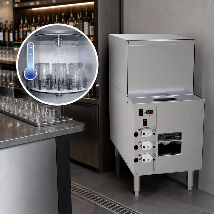 Product image #3 for Glastender GT-18 18-Inch Wide Door-Type Rotary Rack Low-Temperature Chemical Sanitizing Glasswasher