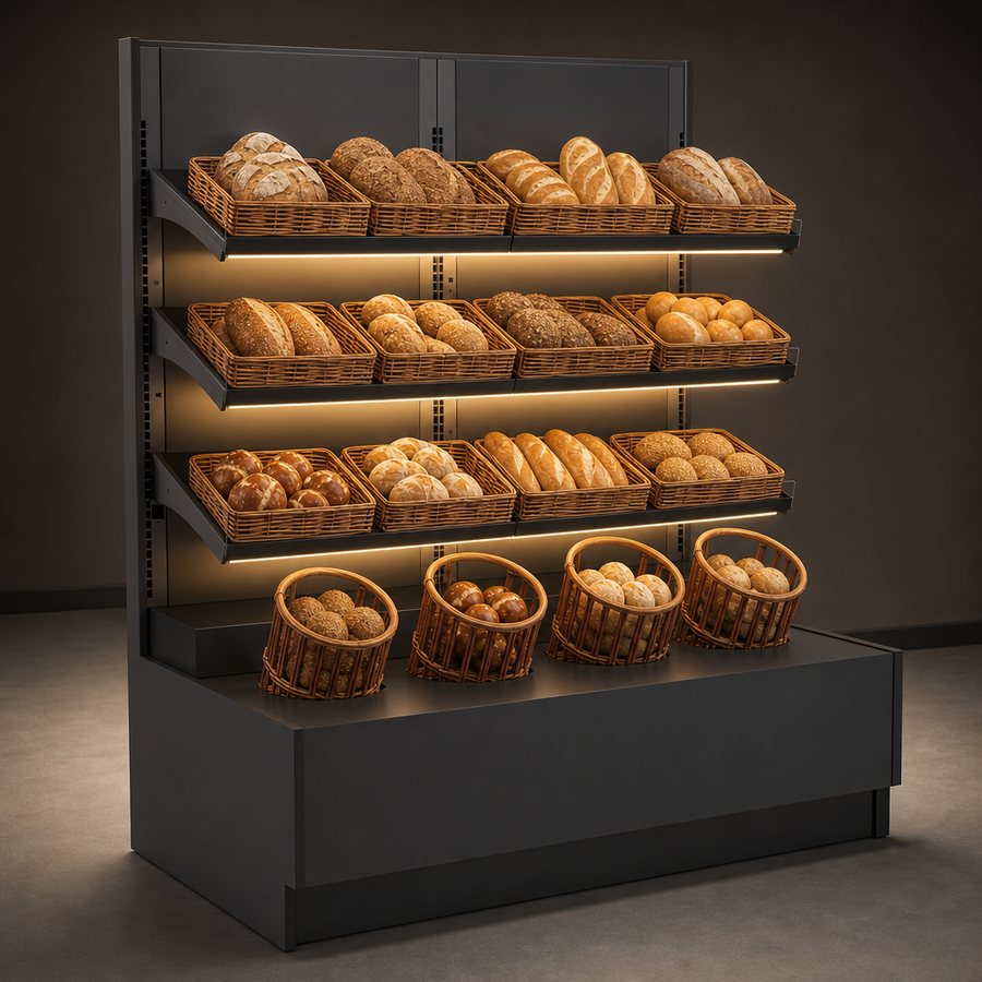 Three Lighted Solid Shelves