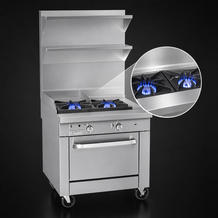 Product image #3 for Southbend Platinum Heavy Duty 36-Inch Commercial Gas Range with 2 Open Burners, 24-Inch Griddle and Convection Oven