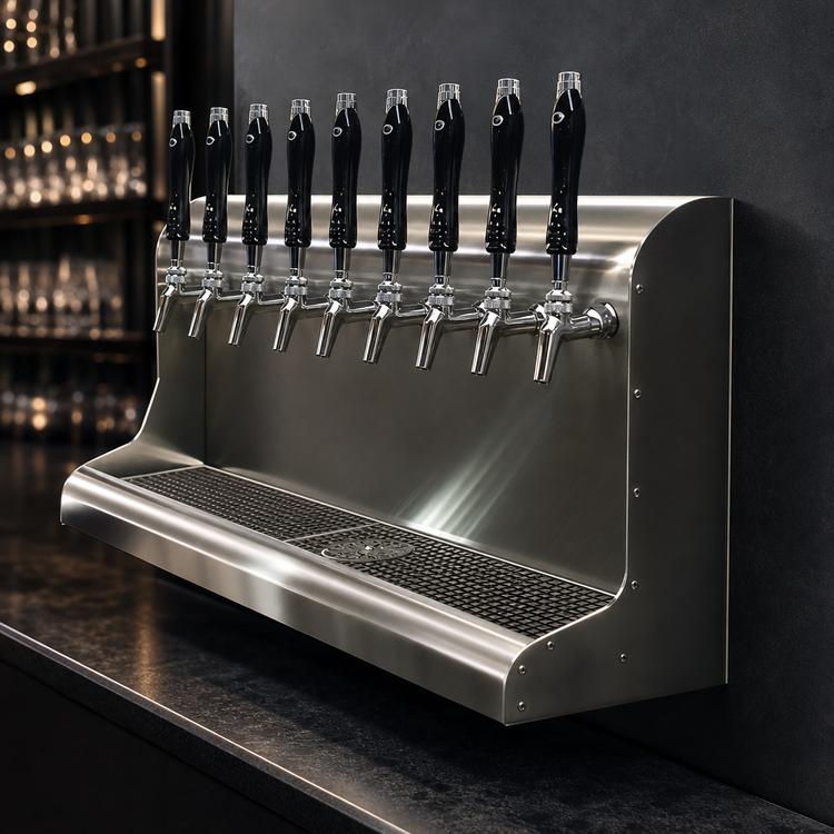Product image #3 for Perlick 9-Faucet Modular Wall-Mount Glycol-Cooled Draft Beer Dispensing Tower