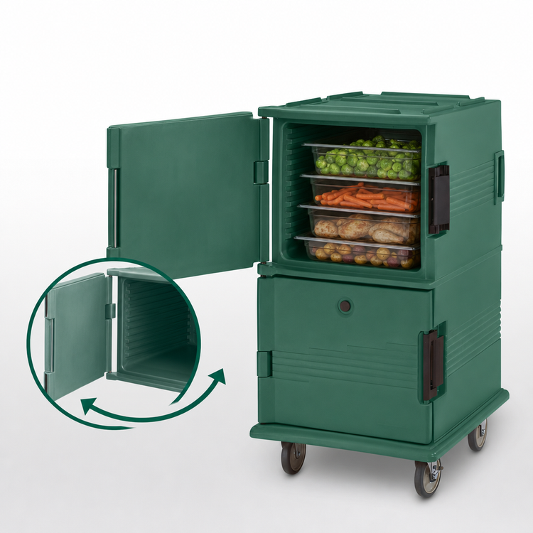 Product image #4 for Cambro Ultra Camcart Front-Loading Insulated Food Pan Cart, 120 Qt., Green
