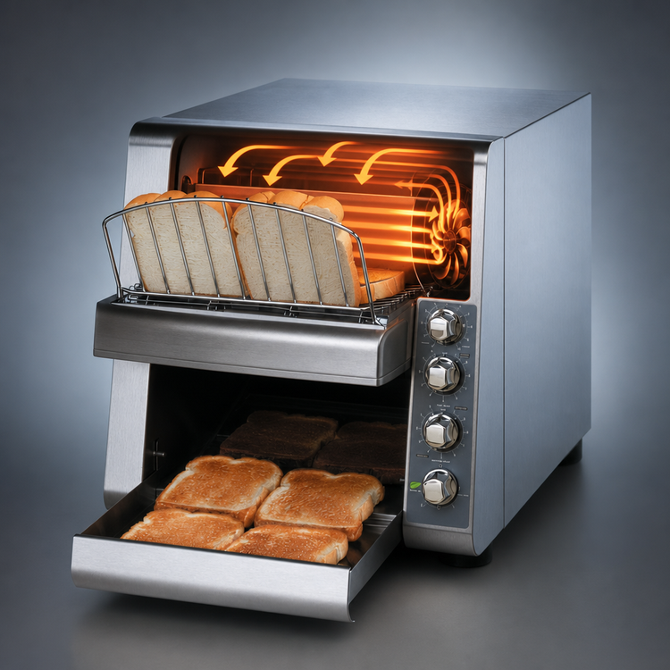 Product image #3 for Star QCS2-500 Countertop Horizontal Conveyor Toaster, 120V, 500 Slices Per Hour