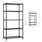 Thumbnail image #3 for Quantum WR54-3048BK-5 Stationary Wire Shelving Starter Unit, 5-Shelf, 48"W x 30"D x 54"H, Black Epoxy