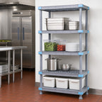 Thumbnail image #3 for Quantum Millenia QP243674V4S1 36"W x 24"D x 74"H Gray Polymer Stationary Starter Shelving Unit, 2000 lb Capacity