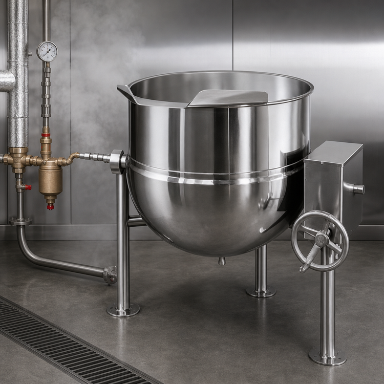 Product image #3 for Groen DL-60 60-Gallon Floor-Mounted Direct Steam Tilting Kettle