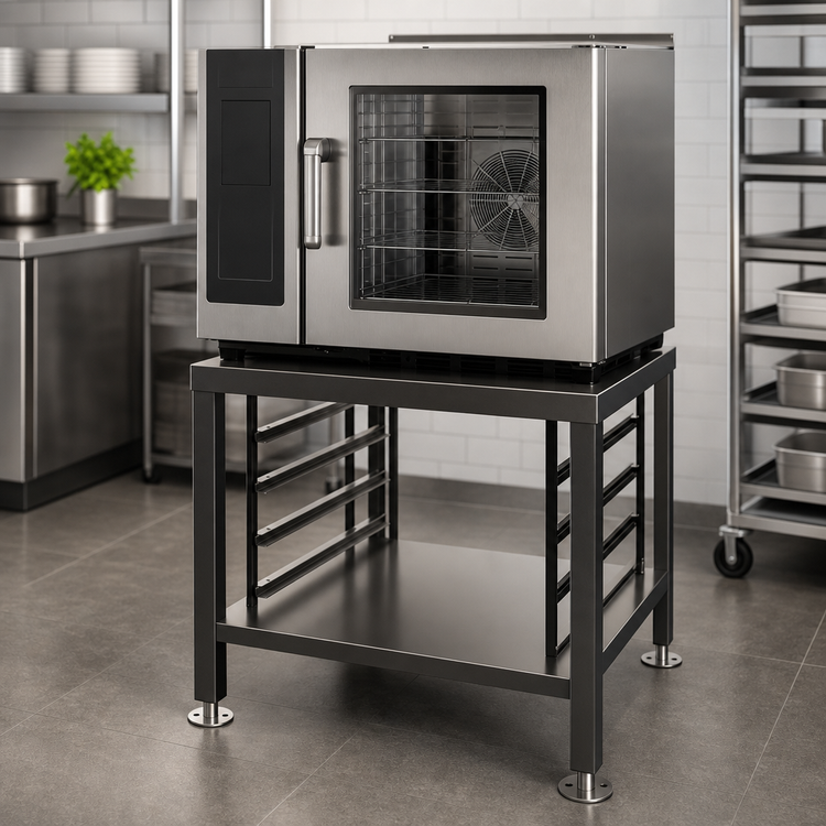 Product image #2 for Alto-Shaam Vector H Equipment Stand with Seismic Feet, Lower Shelf and Side Racks