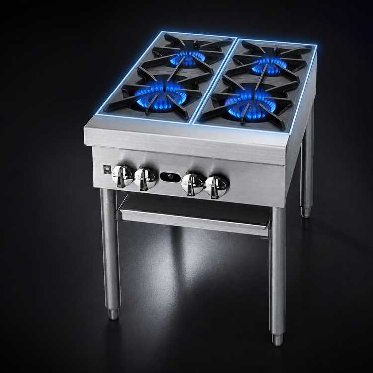 Product image #3 for Supreme 36-Inch Gas Stock Pot Stove with Two 2-Ring Burner Sections