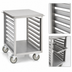 Thumbnail image #3 for FWE Mobile Stainless Steel Equipment Stand with 17 Universal Pan Slides, 21-1/2 Inch Wide