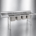 Thumbnail image #3 for Eagle Group 314 Series Four-Compartment Coved Corner Sink with 24-Inch Right-Hand Drainboard, 304 Stainless Steel