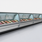 Thumbnail image #3 for Howard-McCray 40E Series SC-CFS40E-6C-LED 75.5-Inch Refrigerated Fish/Poultry Service Case, Endless, Curved Glass, Self-Contained, White