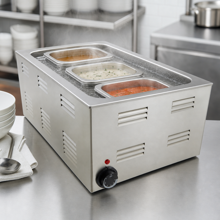Product image #3 for Thunder Group SEJ81000C 3.5 Qt Wet Well Countertop Food Warmer with Heat Vent