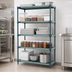 Thumbnail image #3 for Quantum Stationary 5-Tier Wire Plastic Mat Shelving Unit, 36 x 18 x 74 Inches, Green