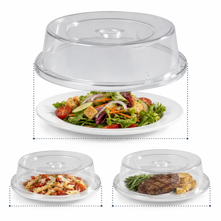 Product image #4 for Carlisle Clear Round Polycarbonate Plate Cover for 8-11/16" to 9-1/8" Plates