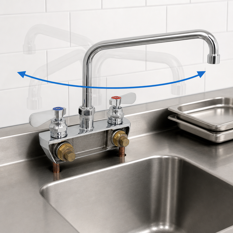 Product image #3 for OptiFlow Heavy Duty Shallow Splash Mount Solid Body Faucet with 12-Inch Swing Spout